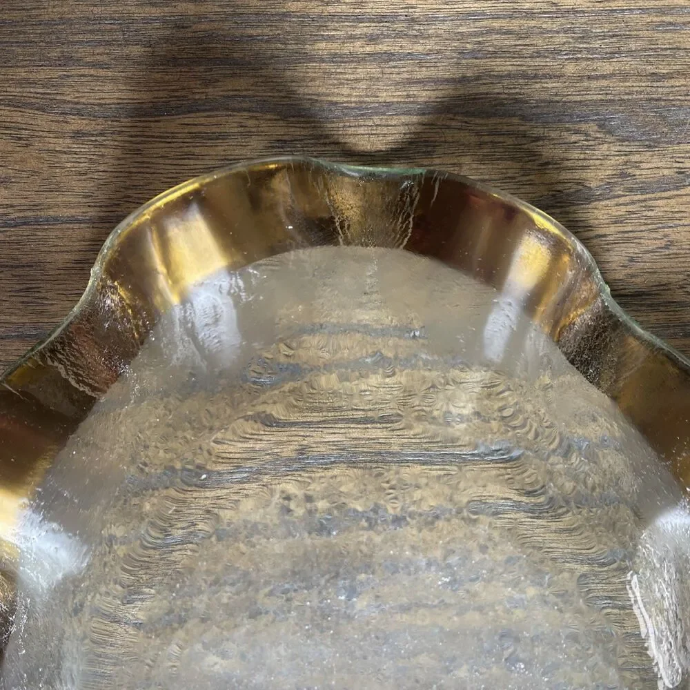 Annieglass Gold Ruffle Oval Platter - Signed & Numbered 2306, G181